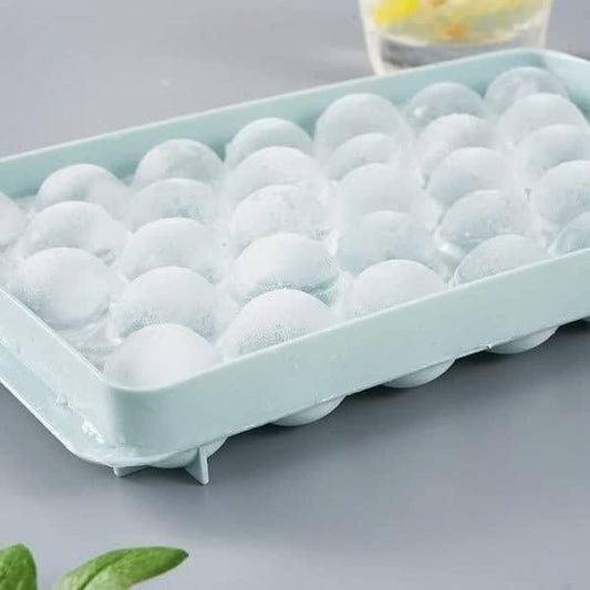 Plastic Reusable Flexible Round Ice Cube Trays (Pak of 2)