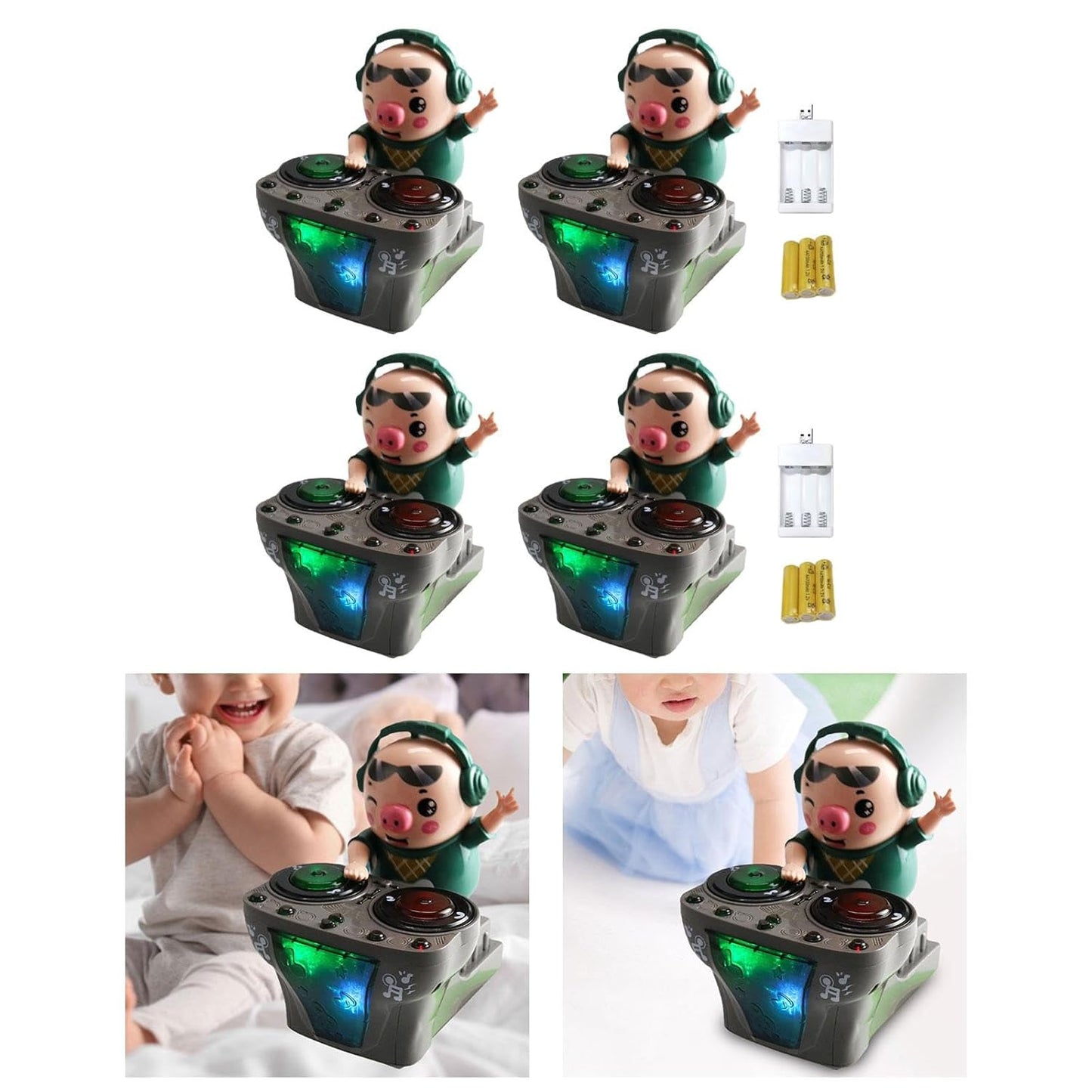 DJ Light Music Dancing Piggy